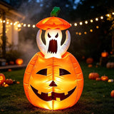 Animated LED Ghost and Pumpkin Inflatable