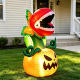 Lighted Carnivorous Plant and Pumpkin Inflatable