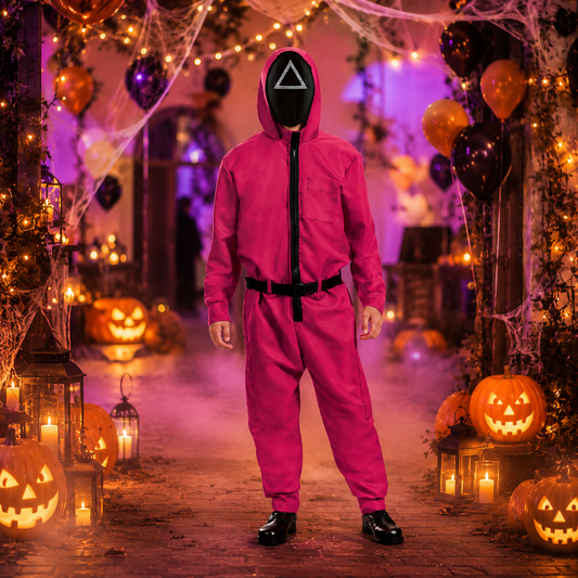 Halloween Costume Jumpsuit – Mask, Belt & Party Outfit Set
