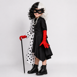 Halloween Costume Spotted Dress Cape Cosplay Outfit
