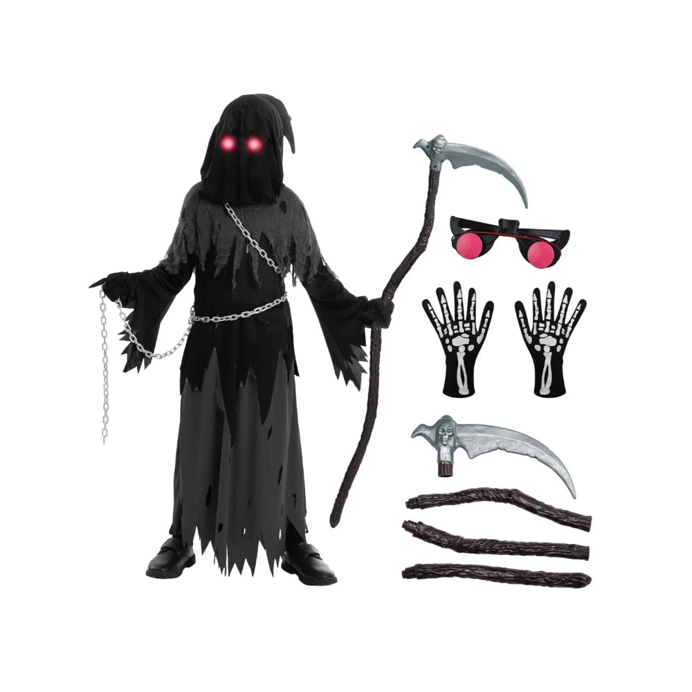 Halloween Costumes Grim Reaper Hooded Robe Set
