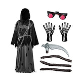 Halloween Costumes Grim Reaper Hooded Robe Set