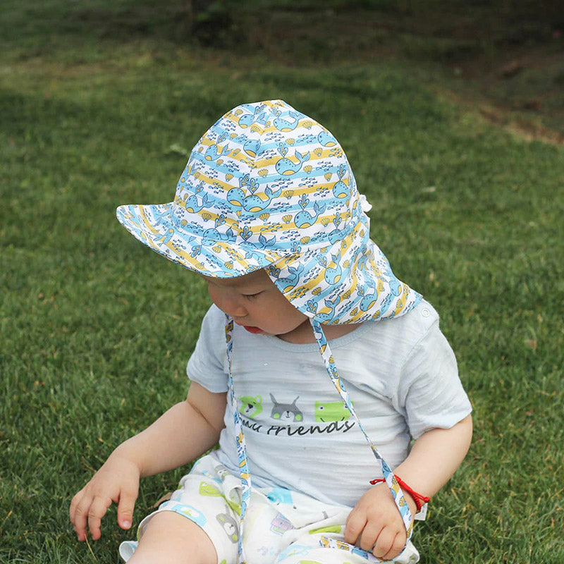 Kids Sun Hat – Neck Flap, Chin Strap & Quick-Dry UV Protection
