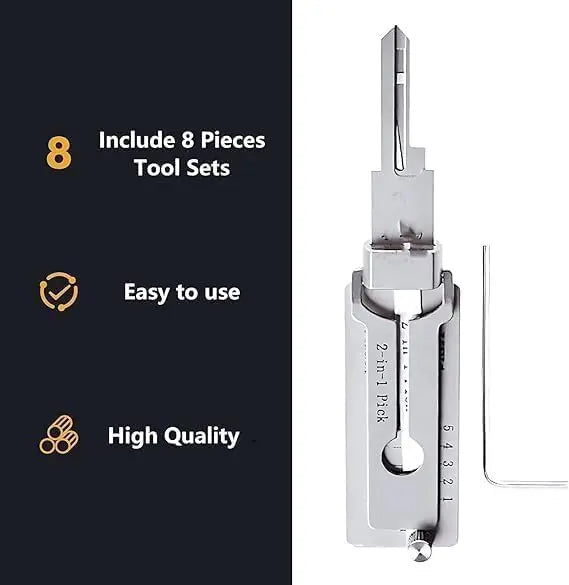 Master Key Decoder – Stainless Steel, KW1 5-Pin & Compact Locksmith Tool