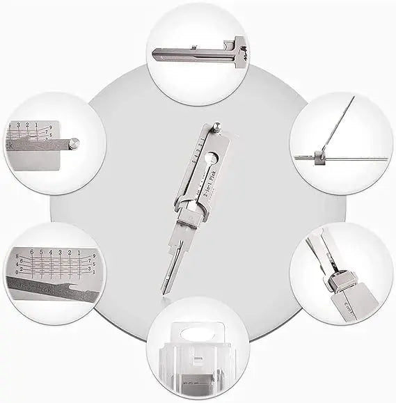 Master Key Decoder – Stainless Steel, KW1 5-Pin & Compact Locksmith Tool
