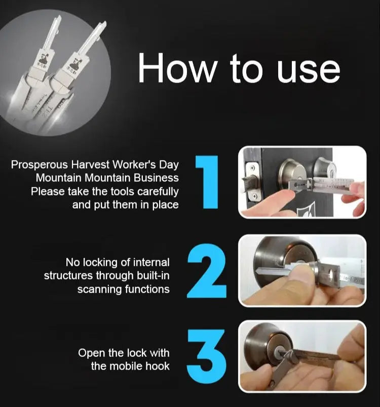 Master Key Decoder – Stainless Steel, KW1 5-Pin & Compact Locksmith Tool