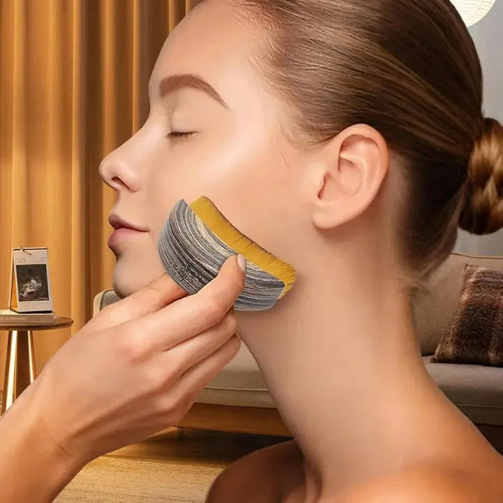 Natural Bristle Facial Brush – Wooden Handle, Gentle Exfoliation & Lymph Boost