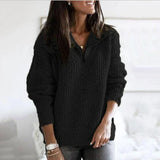 Autumnal structured women's half-zip sweater with long sleeves - Noelle - 6
