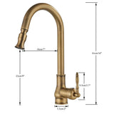 BowLift | VintageTap Antique Brass Kitchen Tap – Retro Style Mixer Faucet with Swivel Spout