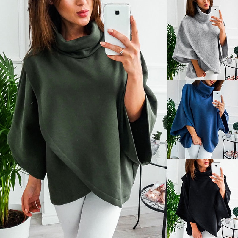 Asymmetrical women's turtleneck sweater – Autumn Magic Mara - 10