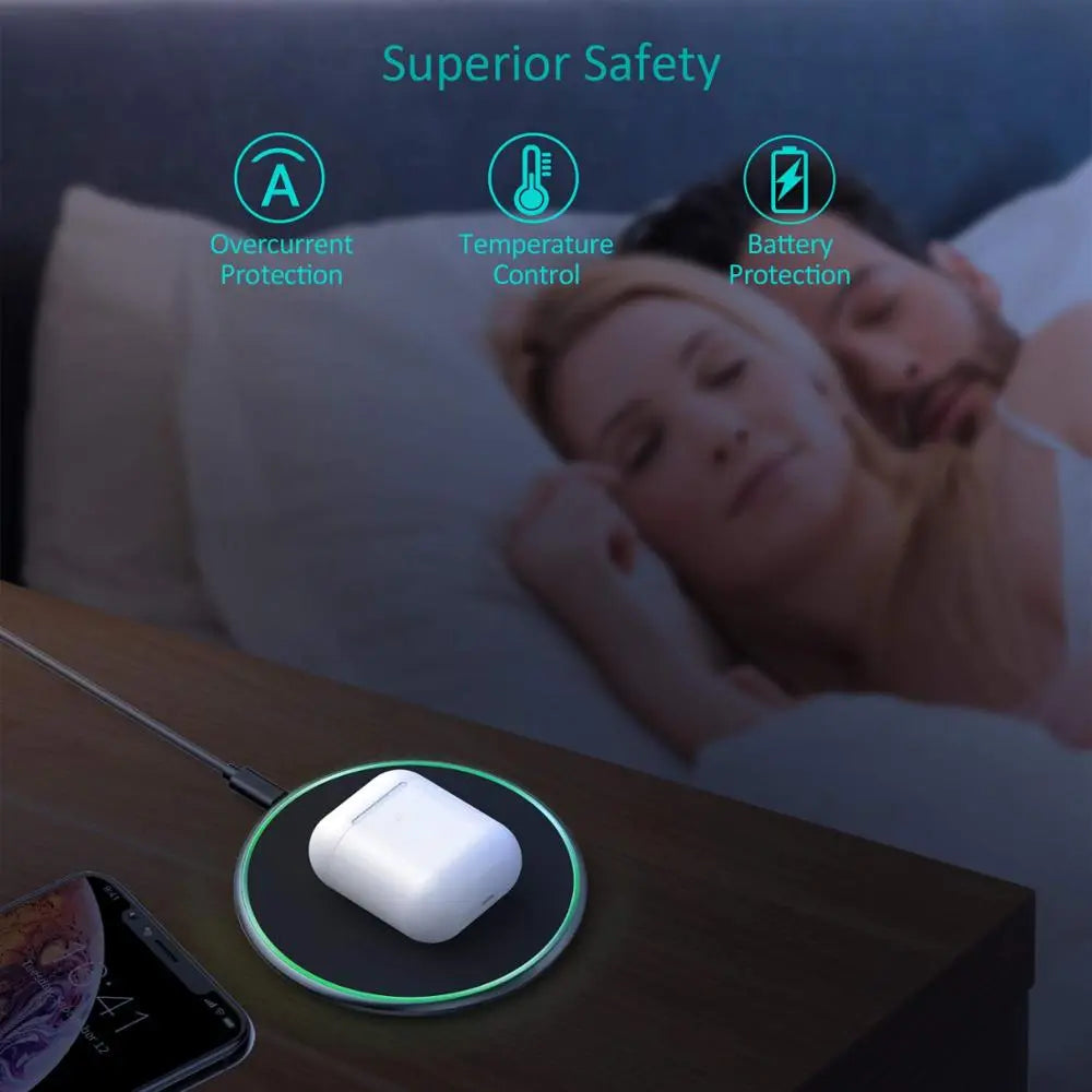 Wireless Charging Pad – 30W Fast Charge, Qi Compatible & LED Ring