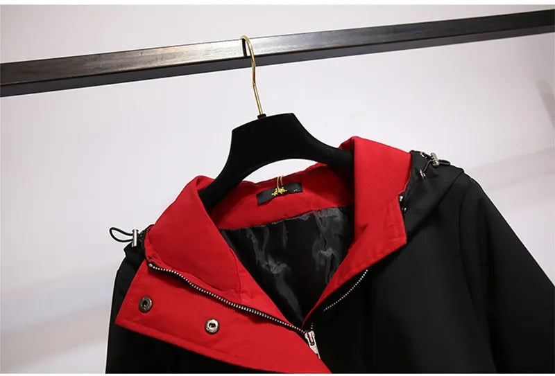 Plus-Size Hooded Windbreaker - Fall Magic Collection for Women