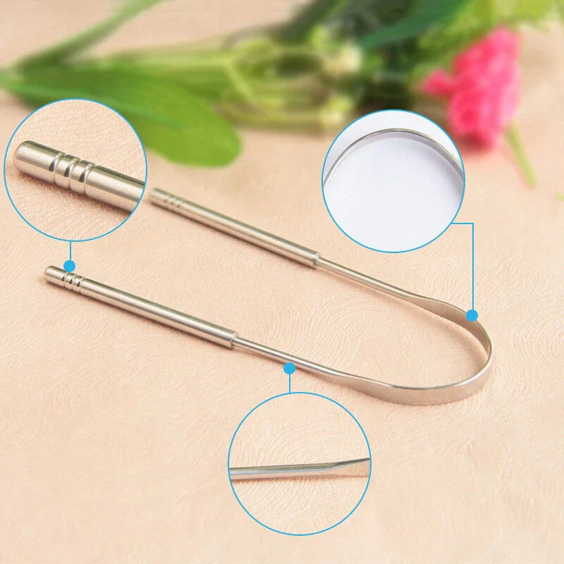 Edelstahl Zungenschaber für optimale Mundpflege – Effektives tägliches Reinigungstool für frischen Atem