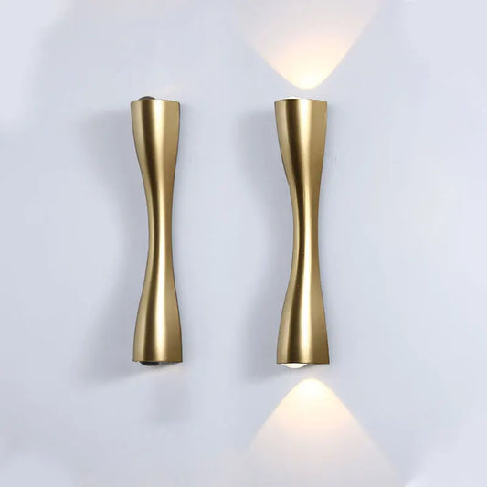Wall Lamp – Gold Finish, Nordic Design & IP66 Waterproof Up-Down Light