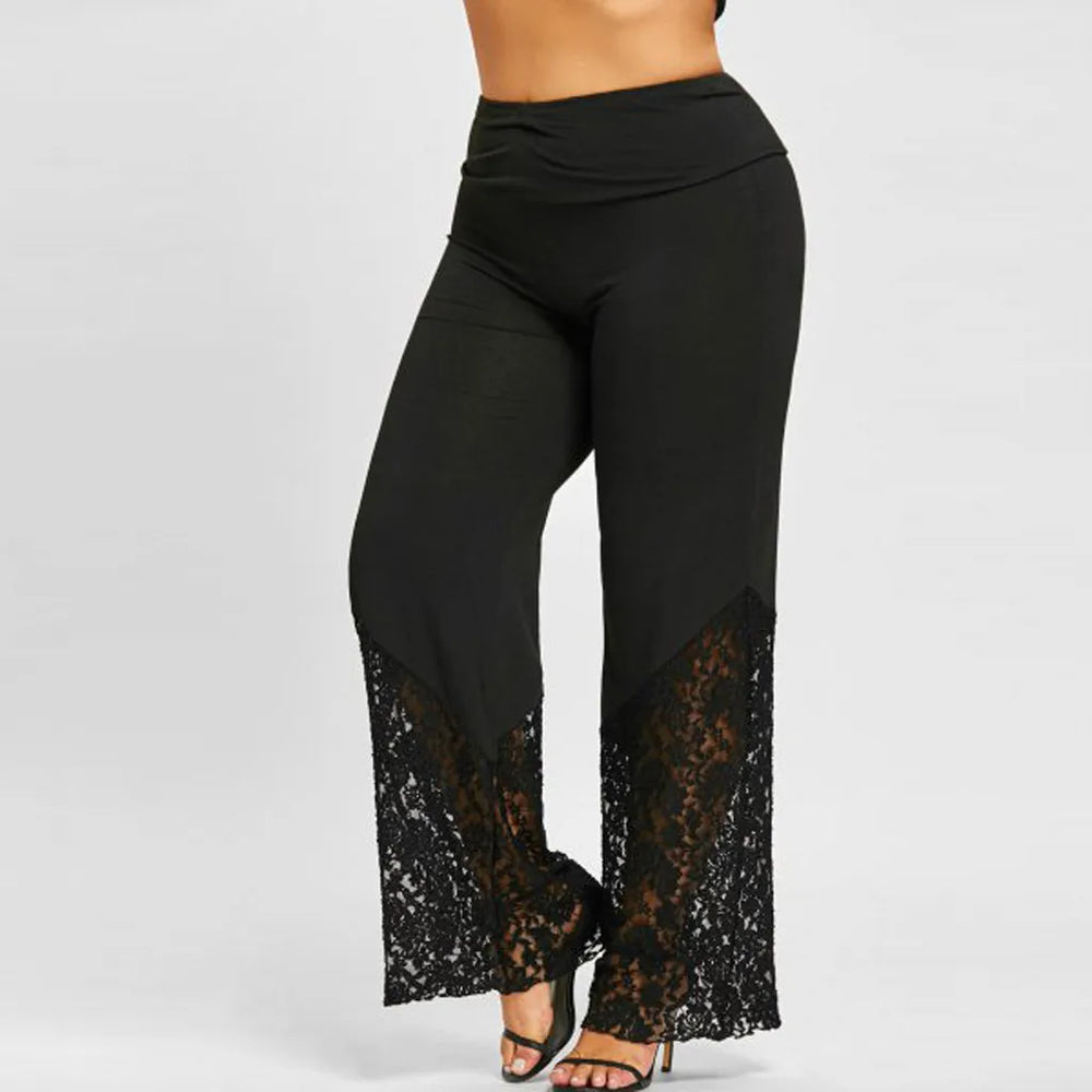 Plus-Size Lace Lounge Pants for Women - Comfortable & Stylish Relaxation Wear