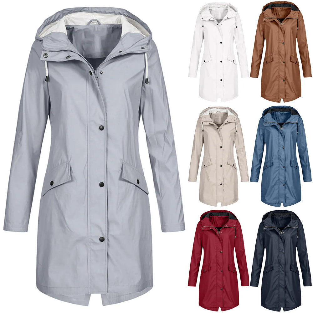Plus Size Waterproof Hooded Raincoat - Fall Collection - Stylish & Functional