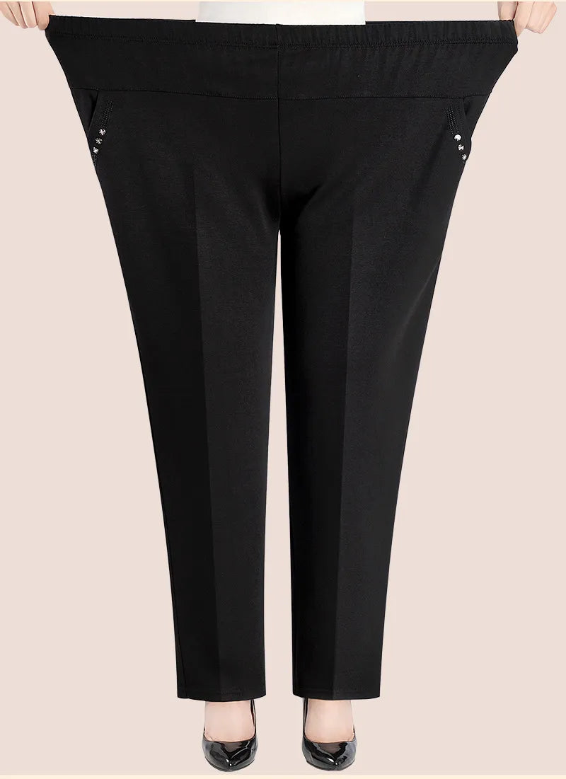 Autumn Magic Plus-Size High-Waisted Embroidered Pants for Women - Stylish & Comfortable