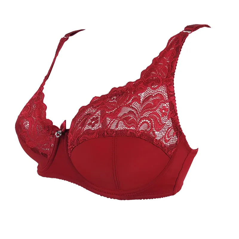 Plus-Size Lace Push-Up Bra - Comfortable Support & Elegant Design for Curvy Figures