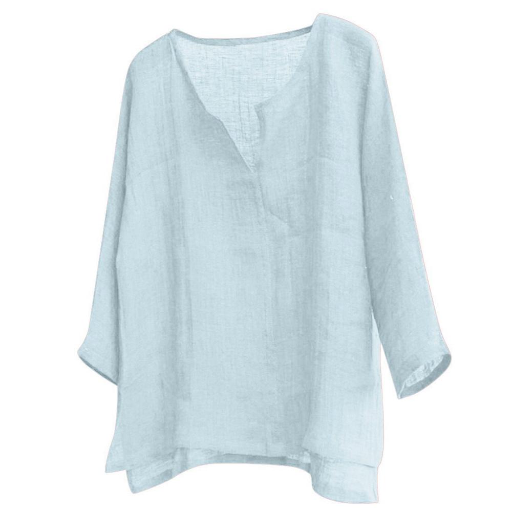 Lino Linen Blouse - Light Blue