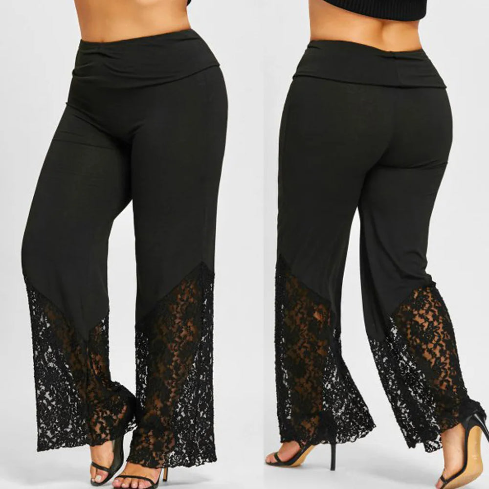 Plus-Size Lace Lounge Pants for Women - Comfortable & Stylish Relaxation Wear
