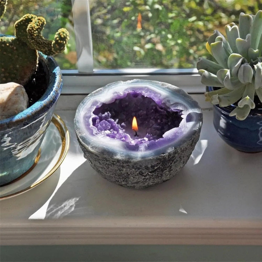 Crystal Healing Candle – Handcrafted Resin, Long-Lasting Glow & 6×6cm