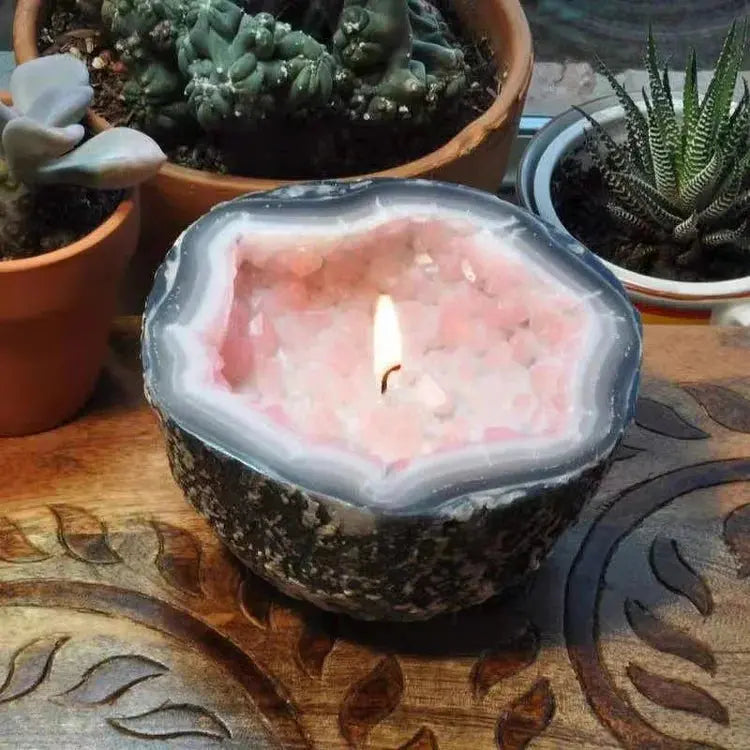 Crystal Healing Candle – Handcrafted Resin, Long-Lasting Glow & 6×6cm
