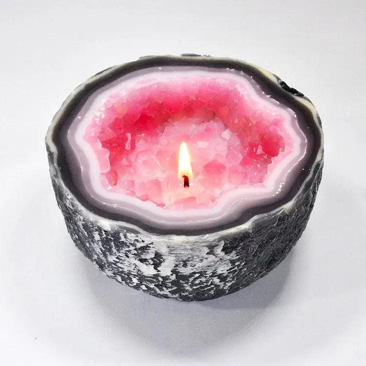 Crystal Healing Candle – Handcrafted Resin, Long-Lasting Glow & 6×6cm