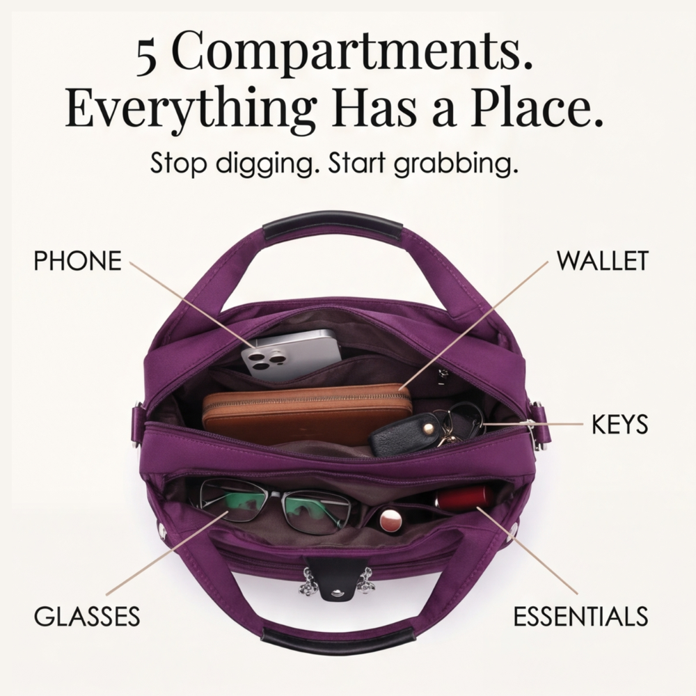 Multifunctional Crossbody Bag with Multiple Compartments – Organize Your Essentials Effortlessly