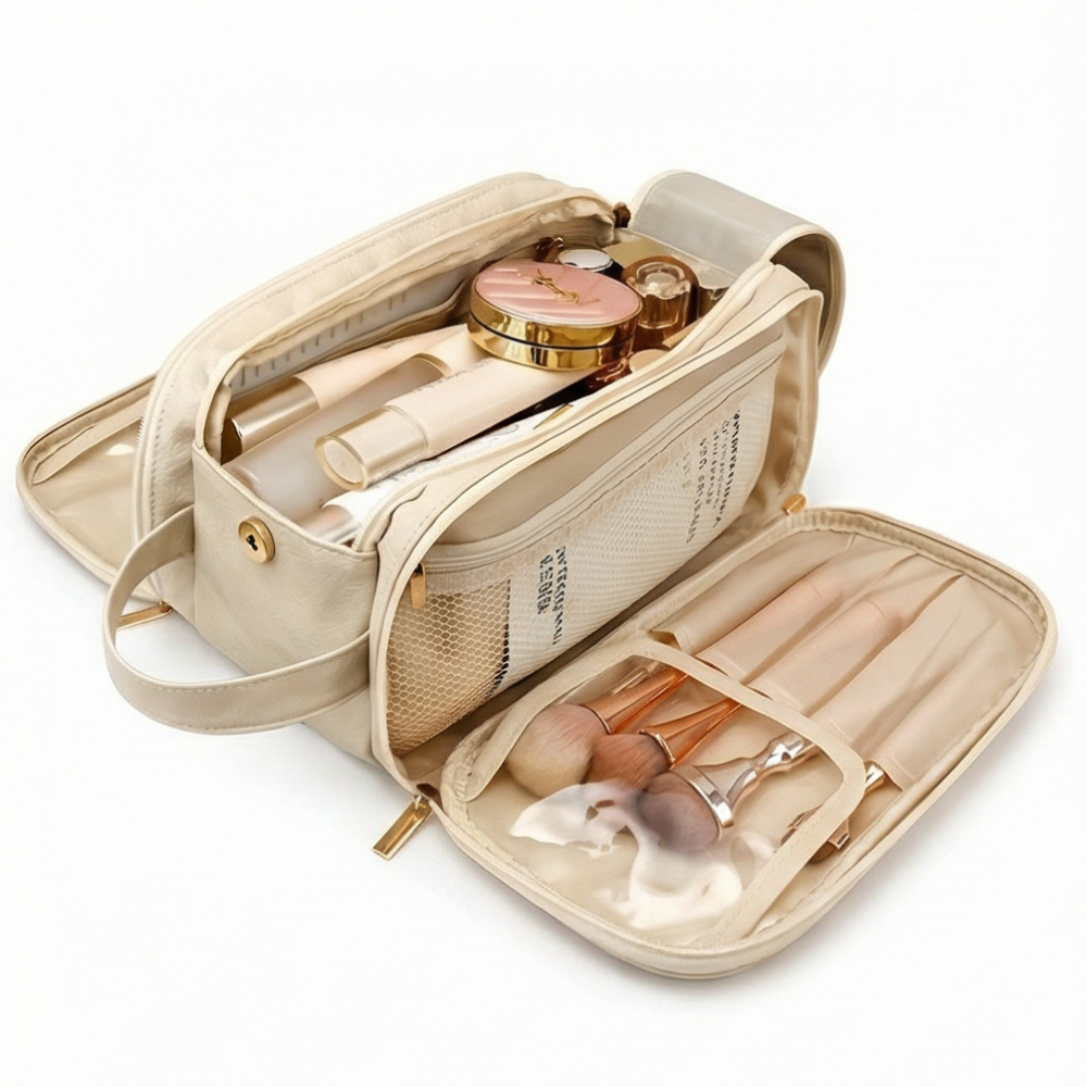 Flat Makeup Organizer - Holds 25+ Products, Compact & Stylish Design for Easy Access