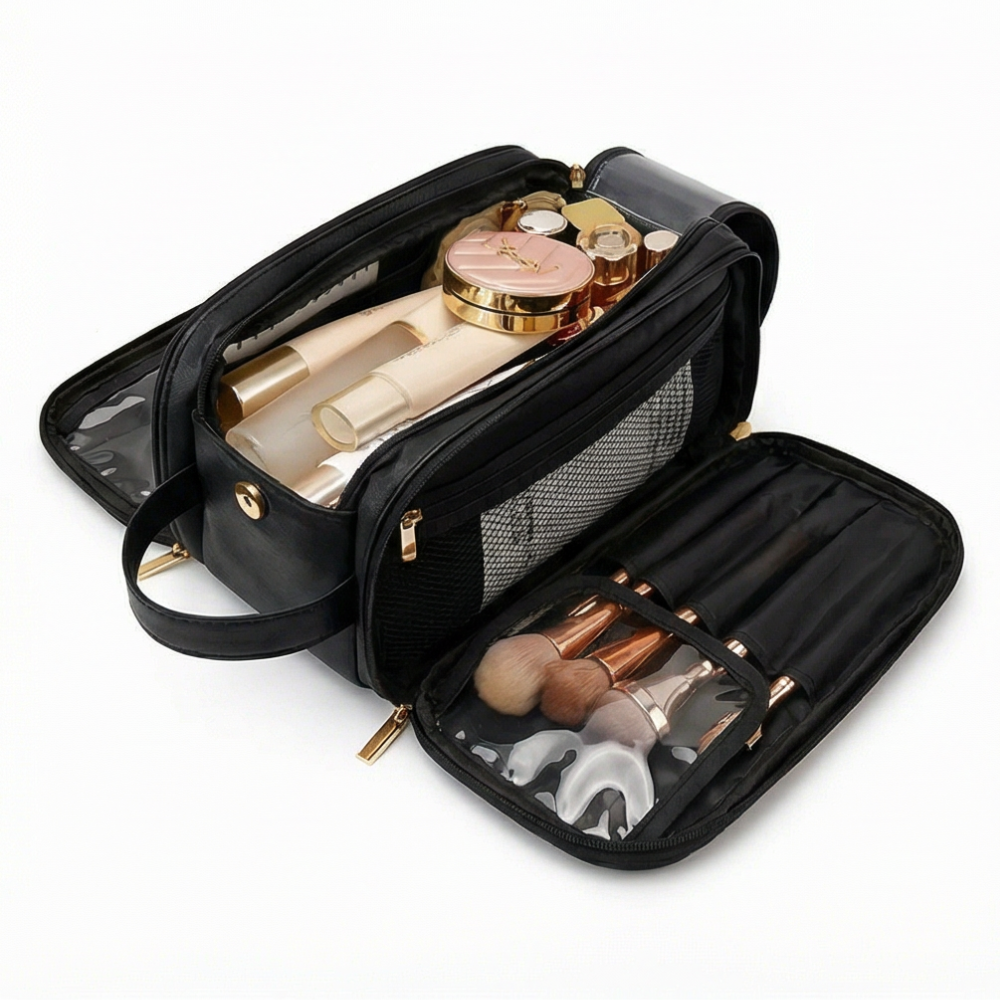 Flat Makeup Organizer - Holds 25+ Products, Compact & Stylish Design for Easy Access
