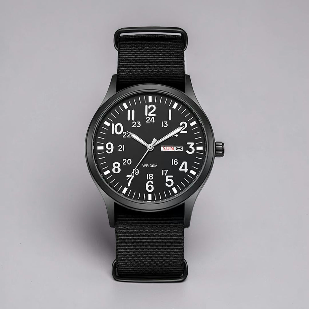 Men's Military Watch – Waterproof, Stainless Steel & NATO Strap