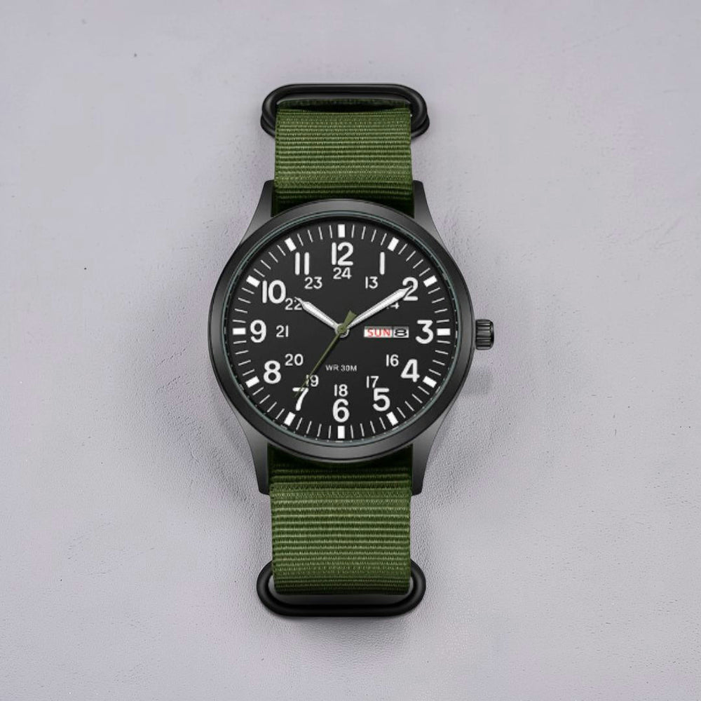 Men's Military Watch – Waterproof, Stainless Steel & NATO Strap