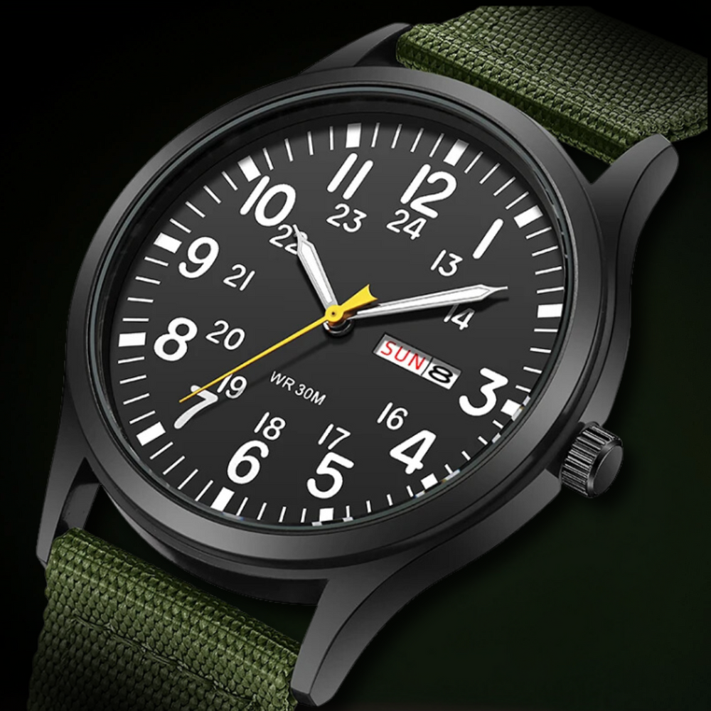 Men's Military Watch – Waterproof, Stainless Steel & NATO Strap