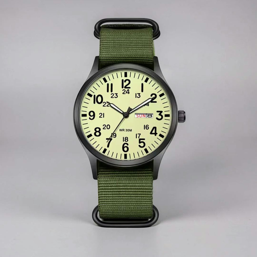 Men's Military Watch – Waterproof, Stainless Steel & NATO Strap