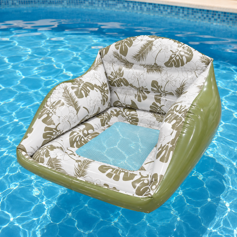 Inflatable U-Shape Pool Lounger – Mesh Cooling Seat, Puncture-Resistant PVC & 100kg Capacity