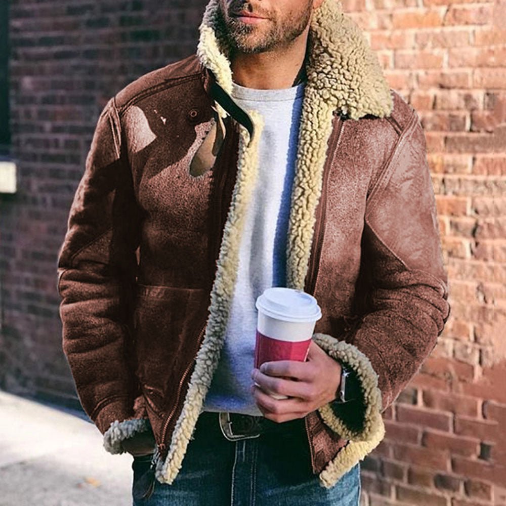 Marc - Men's Jacket in Sheepskin Style - 3