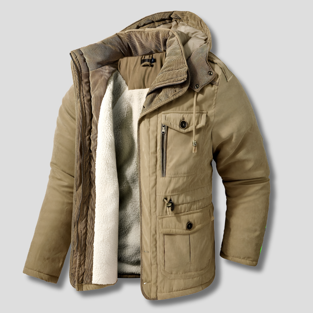 Karl - Men's Parka with Hood and Cuffs - 3