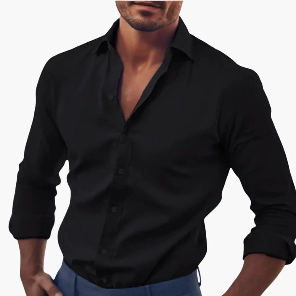 Men's Shirt – Classic Collar, Long Sleeves & Button Cuffs