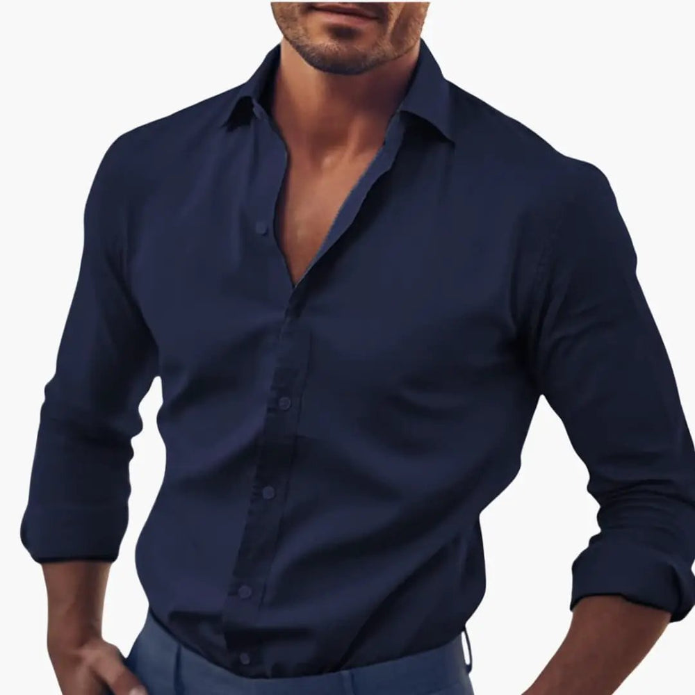 Men's Shirt – Classic Collar, Long Sleeves & Button Cuffs
