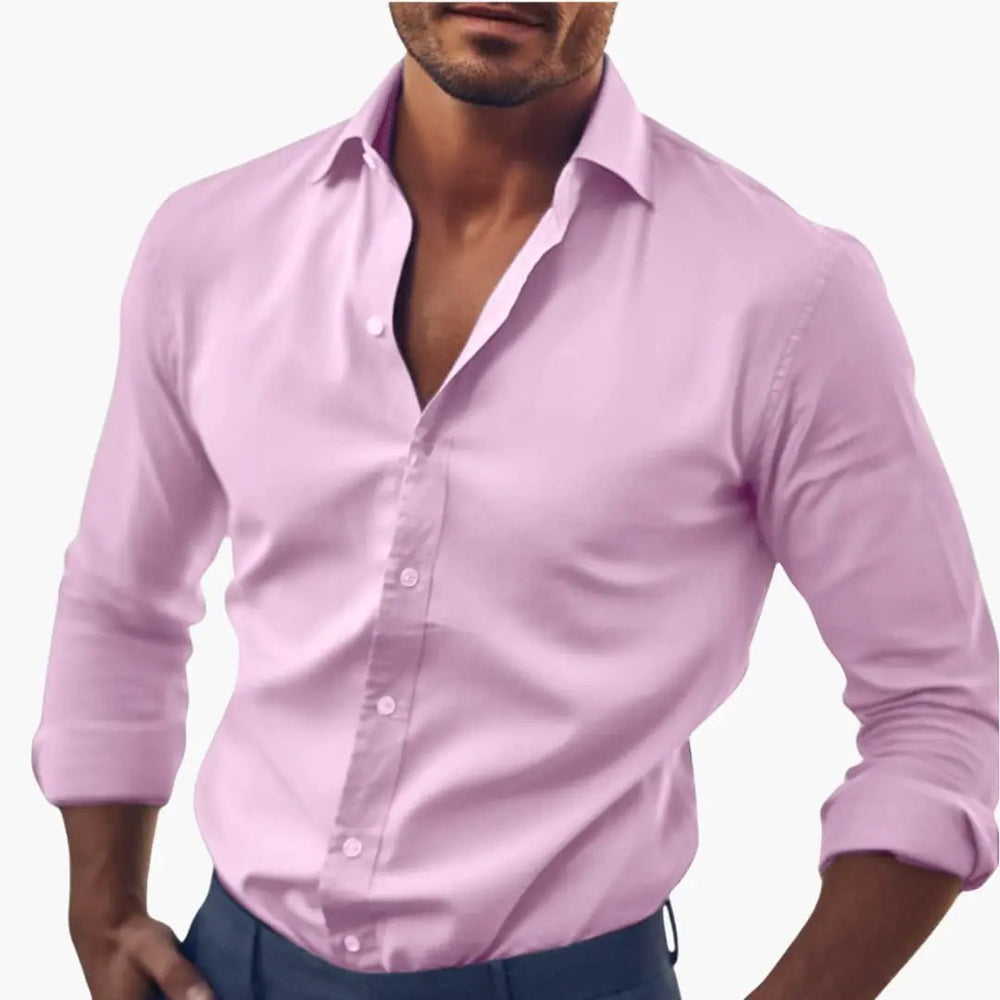 Men's Shirt – Classic Collar, Long Sleeves & Button Cuffs