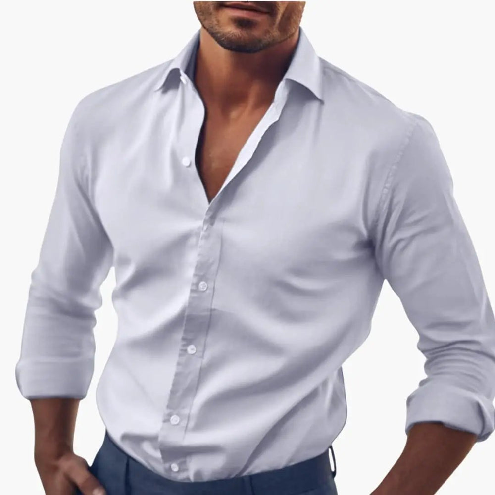 Men's Shirt – Classic Collar, Long Sleeves & Button Cuffs
