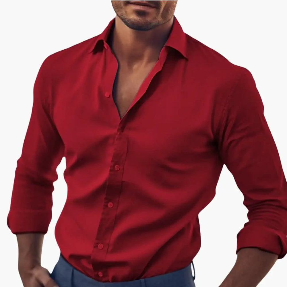 Men's Shirt – Classic Collar, Long Sleeves & Button Cuffs