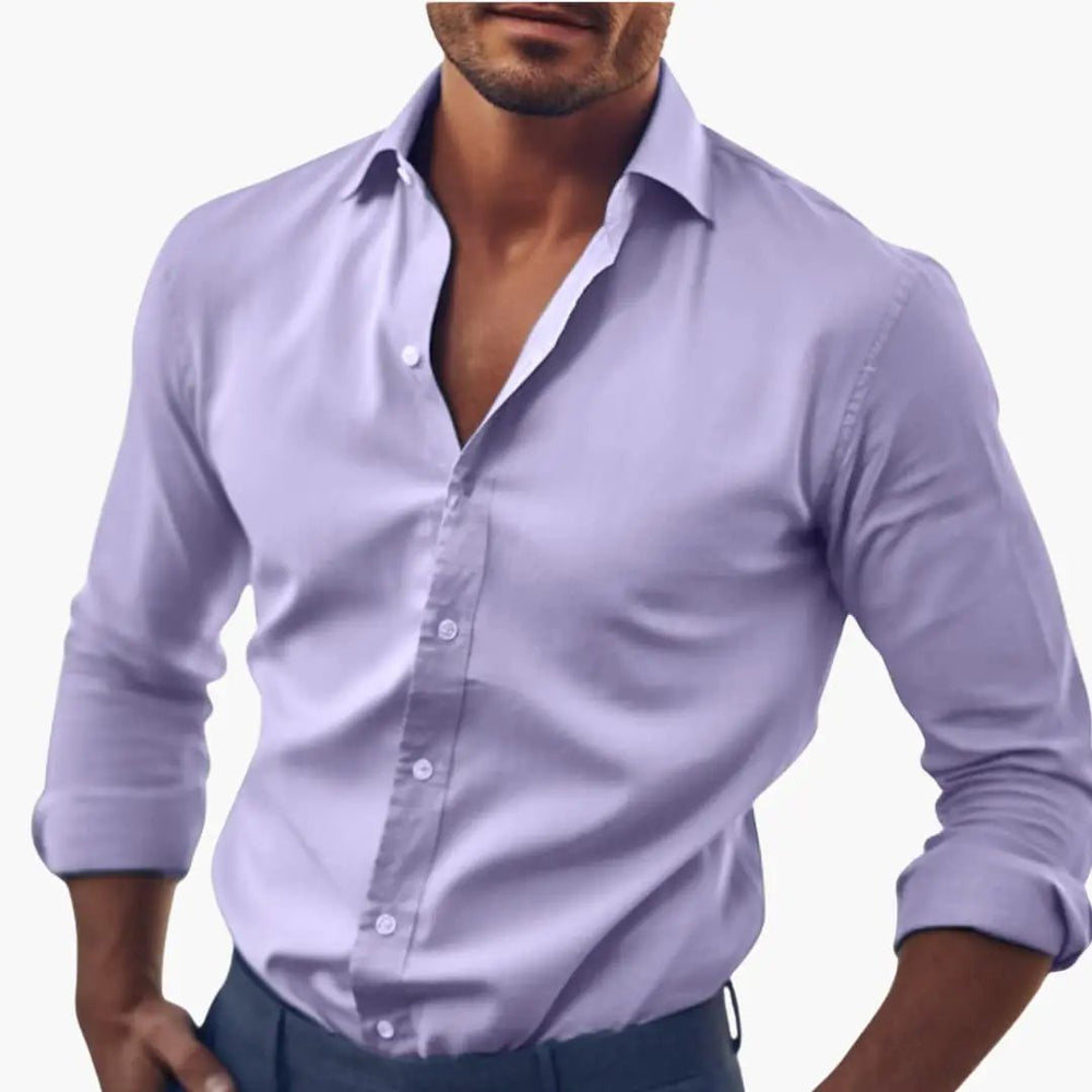 Men's Shirt – Classic Collar, Long Sleeves & Button Cuffs