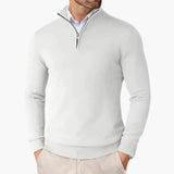 Men's Knit Sweater – Stand-Up Collar & Half-Zip