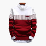 Men's Sweater – Knitted Design & Striped Pattern
