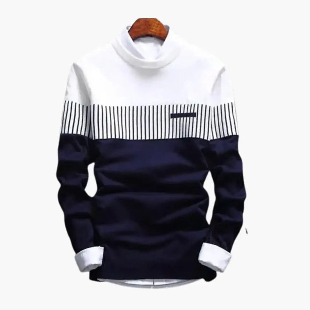 Men's Sweater – Knitted Design & Striped Pattern