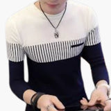 Men's Sweater – Knitted Design & Striped Pattern