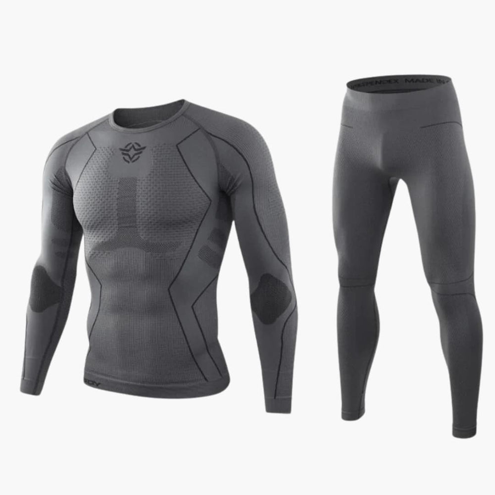 Men's Thermal Set – Long-Sleeve Top, Elastic-Waist Pants & Two-Piece Design
