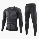 Men's Thermal Set – Long-Sleeve Top, Elastic-Waist Pants & Two-Piece Design