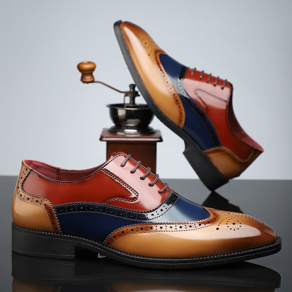 Men's Wingtip Brogue Lace-Up Shoes - Noel